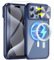 Fewdew Magnetic Case for iPhone 15 Pro Max Compatible with MagSafe [Super Magnetic] & Slide Camera Cover & Screen Protector,Shockproof Protective Phone Cover Case for iPhone 15 Pro Max 6.7,Blue