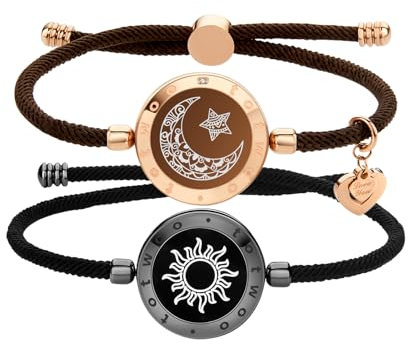 TOTWOO Pärchen Armband Paar Geschenke Partnerarmbänder mit Berührung Fernbeziehungsgeschenk für Lange Distanzen Liebes Vibration & Aufleuchten Bluetooth Pairing Schmuck
