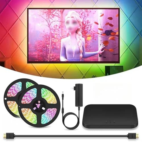 Retroilluminazione Tv Sincronizzata Con Schermo Streaming Colore TV Luce Ambientale TV Proiezione Home Cinema Schermo Sincronizzazione Luce Gioco Set Collegamento Usb Led Strip Luci Per Tv(120in)