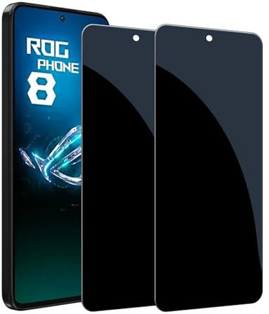 Kiokyrgm Pellicola protettiva in vetro temperato per Asus rog phone 8/8 pro/9/9 pro, 2 pezzi, 9H HD, anti graffio, copertura completa schermo, vetro protezione privacy