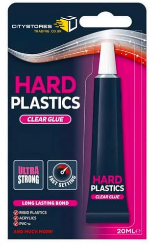 Citystores® BT Hard Plastic Clear Adhesive Glue Multipurpose Quick Drying Strong Bond For Plastic Glass Metal Ceramics And More Ideal For Home Repairs And Craft Projects 20ml
