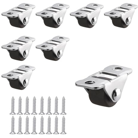 Castor wheels,8 Pcs Directional Wheel Rubber Roller Furniture Mini Casters Fixed Castor Wheels Replacement Casters Cabinet Wheel Mini for Furniture Appliances Drawer Equipment Fixed Castor
