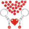 SGERUFZ Porte-clé Coeur Couple Cadeau Anniversaire Noël Geschenk Paire (Rouge) (avec 26 Lettres)