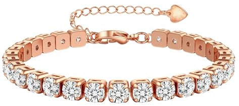 ADRAMATA Bracciali Donna Tennis Bracciale Donna Argento Oro Sparkle Zircone Braccialetti Regolabili Regalo Gioielleria,RG3