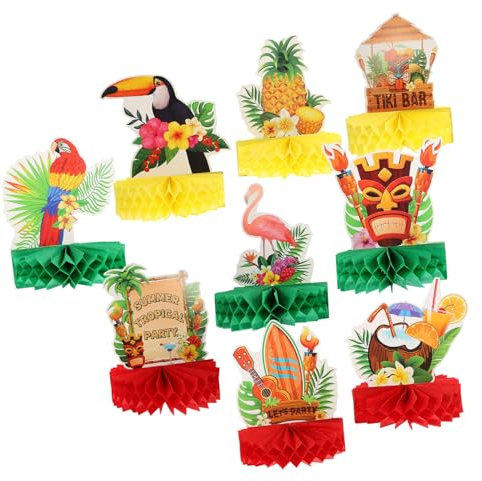 TOYANDONA 9stücke Teiliges Hawaii Honeycomb Tischdekorationsset Mit Flamingo-Design Party-Dekoration Für Sommerfeste Hochzeiten Und Tropenfeiern Und Festliche Zuhause