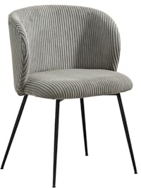 KAWOLA Esszimmerstuhl Design Lena - Polsterstuhl Cord grau, Moderner Küchenstuhl, Stabile Stahlbeine, 50 cm Breite