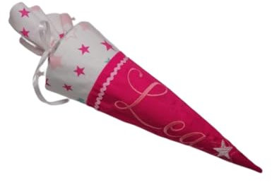 pinkeSterne Handmade ☆ Schultüte Sterne Stars Pink Schultütenkissen Schultütenset Schulanfang Zeugnismappe Einschulungsoutfit 70 80 90 100