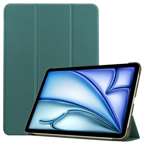 Kepuch Custer Coque pour iPad Air 11 2025 2024 / iPad Air 5 10.9 2022 / iPad Air 4 10.9 2020 / iPad Pro 11 2018,PU-Cuir Étui Housse - Vert