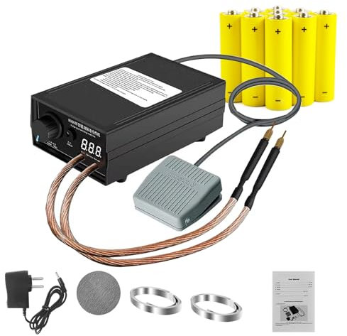 KYZTMHC Saldatrice Laser Manuale Saldatrice a Batteria da 8000 W con Pedale – Saldatrice a Punti con Striscia di Nichel e Perno di Saldatura per pacchi Batteria 18650