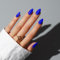 KQueenest Royal Blue Press on Nails Short Almond, Short False Nails with Glue, Solid Bright Blue Fake Nails Press ons Stiletto, Glossy Opaque, Reusable Soft Gel Stick on Nail for Women, 30 Pcs