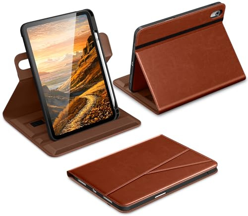 DTTO Custodia per iPad A16, per iPad 11a/10a generazione (2025/2022) | Custodia a portafoglio girevole a 360 gradi in pelle sintetica di alta qualità con portapenne, per iPad di 11a generazione da