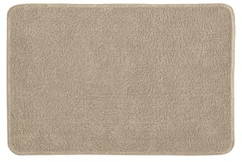Kleine Wolke Badteppich Ricco Taupe 65 x 115 cm | OEKO-TEX zertifiziert, rutschhemmende Unterseite, für Fußbodenheizung, maschinenwaschbar, 100% Polyester