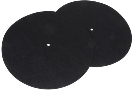 Schallplatten Filzmatte Antistatisch für Vinyl Spieler Schwarz | Filz, Vibrationsdämpfend, Stöße, für Plattenteller, 2 Stück, Schlichtes Zubehör