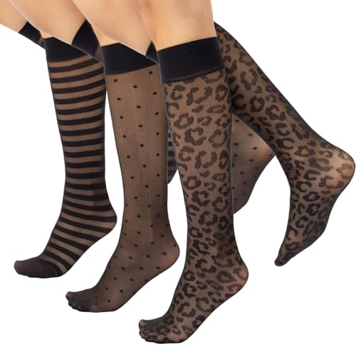 CALZITALY 3 PARES Calcetines mujer, Mini medias transparentes, Talla Unica, Made in Italy