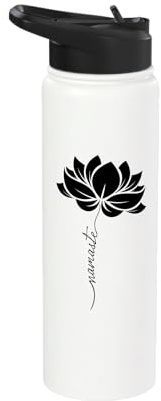 Namaste Lotus Flower Yoga Zen Meditation Stainless Steel Insulated Water Bottle