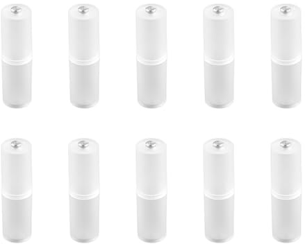 Hopzab 10PCS AAA to AA Battery Converter Adapters, ABS Material, 5x1.4cm Translucent, Household Electronics & Emergency Use