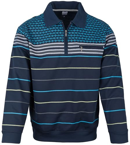 SOUNON Herren Sweatshirt, Polohemd, Pullover mit Hemdkragen, Meliert – 6 Farben