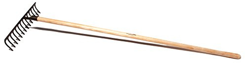 Unbekannt Euro - Straßenrechen schwer, 14 Zinken, aus Einem Stück Stahl geschmiedet mit lackiertem Stiel (140 cm)