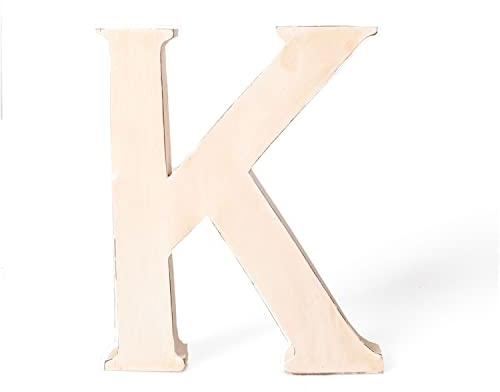 kadoh Holzbuchstabe K (20 cm) zum Aufstellen Handgemachter Buchstabe aus Holz im Vintage-Look als Deko (Creme-Weiß Vintage)