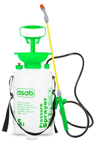 ASAB Garden Pressure Sprayer Knapsack Weedkiller Chemical Fence Hand Pump Water Spray Bottle - 5 Litre