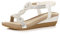 AJVANI mid wedge heel diamante t-bar elastic slingback sandals size 4 37