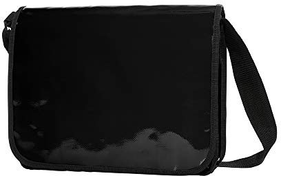 Messenger Bag aus LKW Plane Planentasche Kuriertasche mit Überwurf und optionalem Laptop Inlay Notebook Inlet in vielen Farben von notrash2003 (Schwarz)