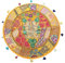 Stylo Culture Ethnisch Dekorativ Rund Bodensitzkissen 70x70 cm Groß Bodenkissenbezug Boho Vintage Mango Gelb Bohemien Patchwork Seat Lounge Baumwolle Bestickt Bodenkissen Balkon