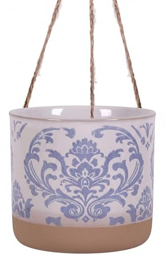 Blue Sky Ceramic Hanging Chantel Blue 5 Flower Pot