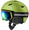 Odoland Skihelm und Skibrille Set Snowboardhelm mit Snowboardbrille für Erwachsene, Schneebrille UV 400 Schutz Windwiderstand Snowboard Brille zum Skifahren Bergsteigen Mattes Grün M