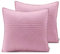 AmeliaHome 2 Kissenbezüge 45X45 cm rosa grau Kissenhüllen Set Ultrasonic Steppung Polyester Softa