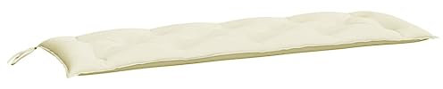 vidaXL Gartenbankauflage, Bankauflage Sitzkissen Outdoor, Polsterauflage Auflage für Gartenbank, Bankpolster Bankkissen, Cremeweiß 150x50x7cm Oxford-Gewebe