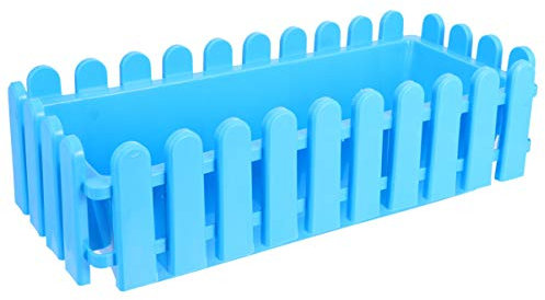 DOITOOL Jardinière De Clôture en Plastique Rectangulaire Fleur Pots Récipients Succulents Créatifs Jardinières en Plastique Planteur De Rail Résine Polypropylène Self Made Bac à Légumes