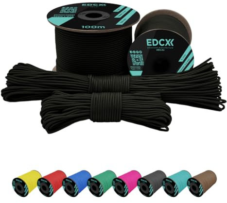 EdcX 2 mm Nylon Paracord 275 (50 und 100 m) – 100% Nylonseil, 3-adrige Schnur, Nylonschnur 2 mm in vielen Farben (Army Green, 50 m)