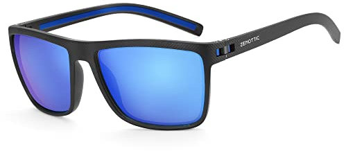 ZENOTTIC Polarisierte Sonnenbrille Herren Leichte TR90 Rahmen UV400 Schutz Quadrat Sonnenbrillen