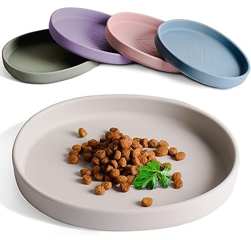 ne&no Futternapf für Katzen [nala Collection] - Flache Futterschale | Silikonnapf Breit | Fressnapf | Silikon Napf | Katzenfutter Teller