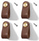 Lawen Creative 4 Set Leather Furniture Handles Leather Knob Cabinet Handle Knobs Leather Handle for Kitchen Cabinets Cupboards (Brown, Single Hole)