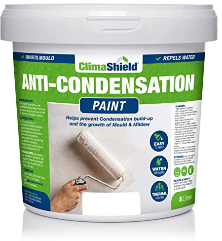 Smartseal Anti-Condensation Paint - Premium Ceiling & Wall Paint. Reduce Condensation on Walls & Ceilings in Bathrooms, Kitchens & Bedrooms with our Moisture Resistant Paint (Brilliant White, 5 Litre)