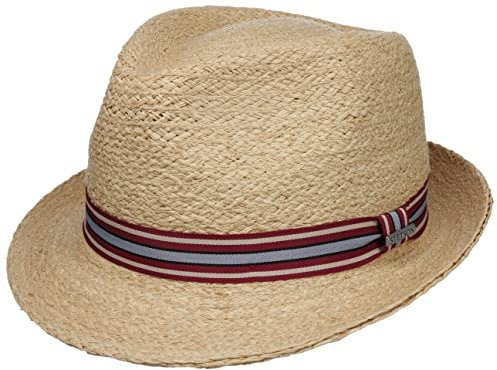Stetson Terlaco Trilby Raffiahut - Naturfarbener Hut aus 100% Stroh - Klassischer Strohtrilby mit UV-Schutz 40 - Für Damen und Herren - Frühjahr/Sommer Natur L (58-59 cm)