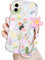 Newseego Clear iPhone 11 Case for Girls Women, Cute Flower Floral Pattern Design with Lovely Chain Phone Case Flexible Soft TPU Shockproof Camera Protection Bumper Cover for iPhone 11