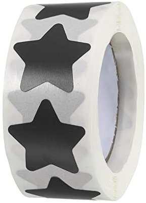 sourcing map 1 Rolle Stern Aufkleber 1 DIY Kleber PVC Etiketten für Hinweise Grußkarten Geschenk Boxen 500 Zählen/Rolle Schwarz