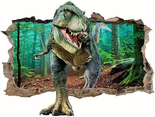 Tanlaby Dinosaurier-Wandaufkleber, zerbrochenes 3D-Design, dekorative Wandaufkleber für Jungen, abnehmbar, für Kinderzimmer, Kinderzimmer, Wohnzimmer, Dekoration