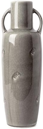 Victor & Teresa Große Vase für Blumen, rustikale graue Bodenvasen für Pampasgras, Bauernhaus, dekorative große Vasen für Kaminsims, Wohnzimmer, Tafelaufsätze, Heimdekoration, Geschenke für Mama