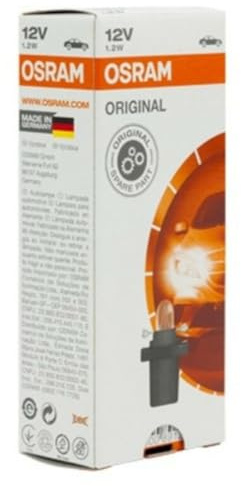 Osram Glühlampe Glühbirne Lampe Leuchtmittel 2721MF 12V1,2W, 1 Stück | Original Line, Instrumentenbeleuchtung mit Fassung für Leiterplatten, Sockelfarbe tiefschwarz