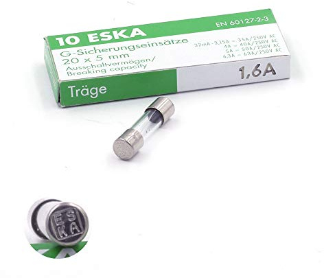 Fusible temporise (T) en verre 1.6A/250VAC 5x20mm (Boite de 10 Fusibles)