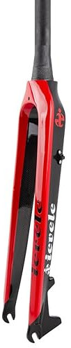 Mountain Bike Forcella Rigida 26 27,5 29 In Fibra Di Carbonio MTB Forcella Freno A Disco Forcelle Rigide 1-1/2 Conico Senza Filettatura Ultralight 9mm QR Forcelle Rigide ( Color : Rot , Size : 27.5''