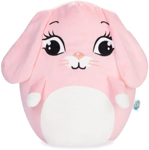 SQUISHBRUBIES Holly der Hase - 35 cm Kuscheltier - Superweiches Plüsch Stofftier - Plüschtier zum Kuscheln, Verschenken und Sammeln - Weiß und Rosa