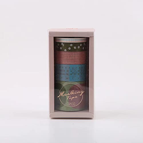 TRoki Set di 5 nastri adesivi sottili e colorati per lavori fai da te, pianificatori e scrapbooking