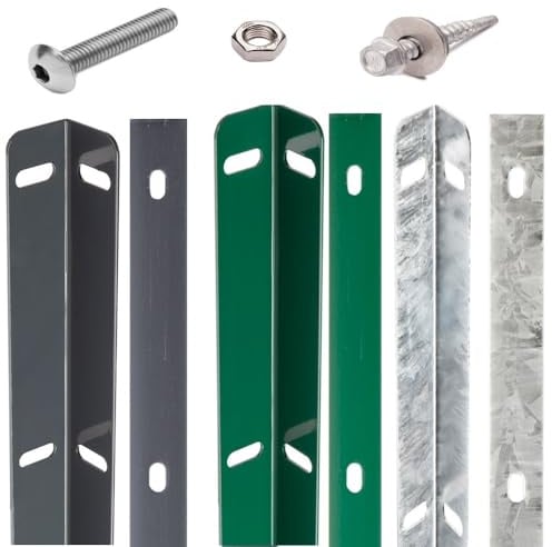Maxhome24 | Zaunanschlussleiste | Universal | Doppelstabmattenzaun | Zaun | Verbinder | 103 cm-Zink