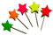 Neon star cake toppers, Glow party neon food picks for party, 12 pack mixed colour stars decorations
