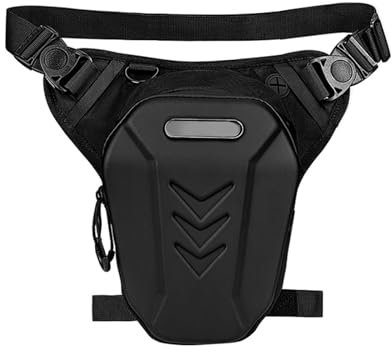 Shkalacar BSDDP Hüfttasche für Männer und Frauen, wasserdichte Motorrad Beintasche mit erweiterbarer Kapazität, Oberschenkeltasche für Outdoor Reisen, Wandern, Radfahren(Schwarz)